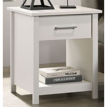 Celeste 20 Inch 1-Drawer Nightstand Bedside Table In White