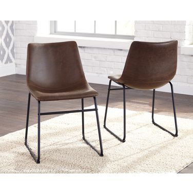 Centiar Brown and Black Dining Upholstered Side Chair Set of 2