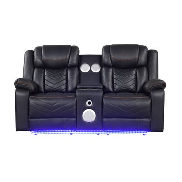 Challenger Power Reclining Loveseat In Black
