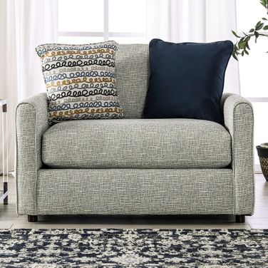 Chancery Chair and Half In Gray and Navy