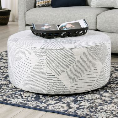 Chancery Ottoman In Gray and Navy