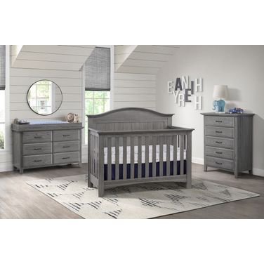 Chandler Convertible Kids Bedroom Set In Graphite Gray