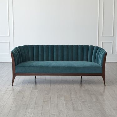 Channel Back Sofa In Dragonfly Velvet