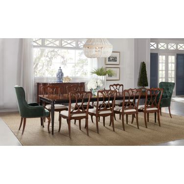 Charleston Black 118 Inch Extendable Dining Room Set