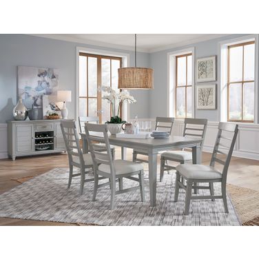 Charleston Extendable Rectangular Dining Set In Harbor Gray