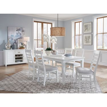 Charleston Extendable Rectangular Dining Set In White Dove