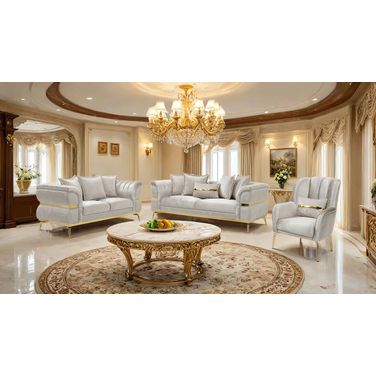 Charlevoix Living Room Set In Gold and Beige