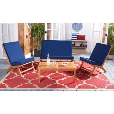 Chaston 4 Piece Living Set In Navy