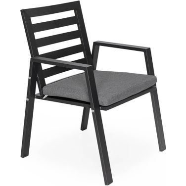 Chelsea Patio Dining Armchair with Removable Cushions In Black