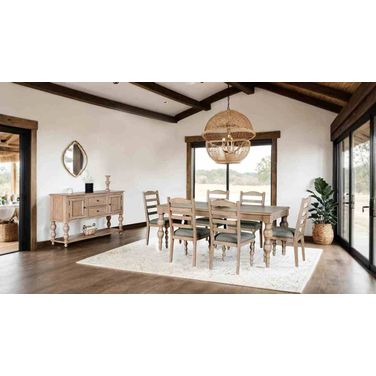 Chesapeake Dining room Set In Light White Wash