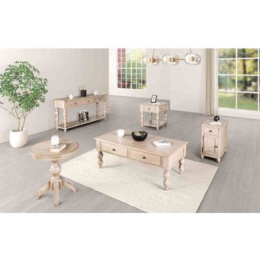 Chesapeake Rectangular Occasional Table Set In Light White Wash