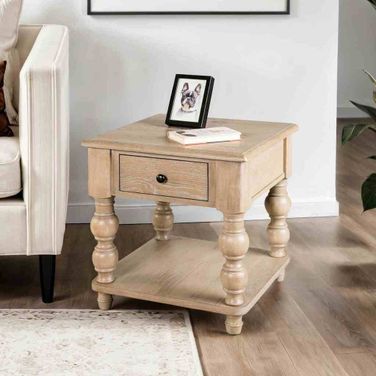 Chesapeake Square End Table In Light White Wash
