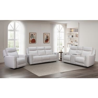 Chester Power Reclining Living Room Set In Soft White