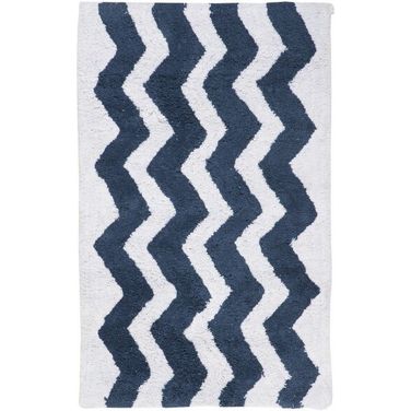 Chevron Tufted Bath Mat Set of 2 in Blue PMB727E-2134-SET2