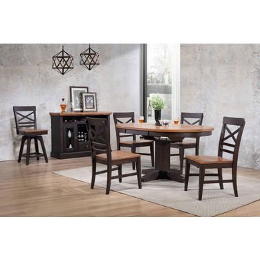 Choices Black Oak 42 Inch Extendable Dining Room Set
