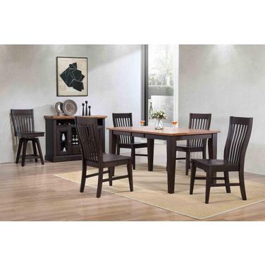 Choices Black Oak 47 Inch Extendable Dining Room Set