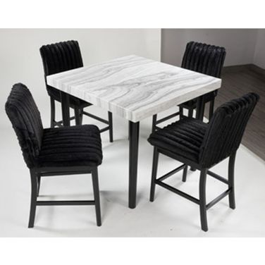Chyndon Square Counter Height Dining Room Set In Black and Gray