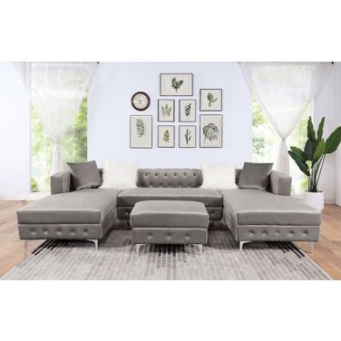 Ciabattoni Sectional With Ottoman In Gray