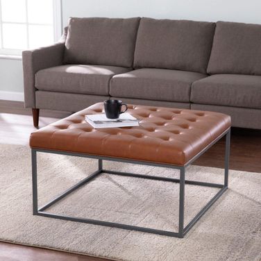Ciarin Upholstered Cocktail Ottoman In Brown
