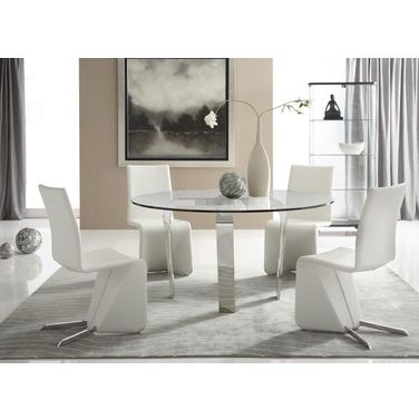 Cirrus Silver Round Dining Room Set