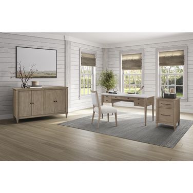 Wilmington 58 Inch 5-Drawer Desk In Sand