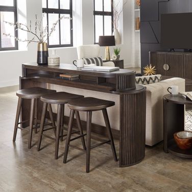 City View Home Bar Set In Brown
