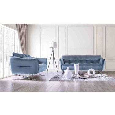 Civellutino Living Room Set In Light Blue