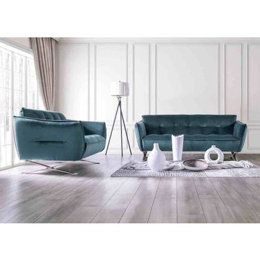 Civellutino Living Room Set In Teal