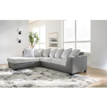 Clairette Court 2-Piece Sectional With LAF Chaise In Alloy