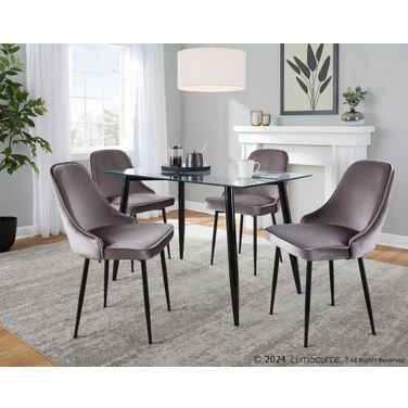 Clara-Marcel Dining Set In Black and Silver
