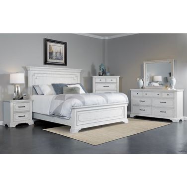 Clara Panel Bedroom Set In White Mist