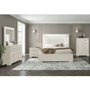 Clara Youth Bedroom Set with LED In Beige