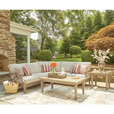 Clare View 3-Piece Outdoor Sectional In Beige