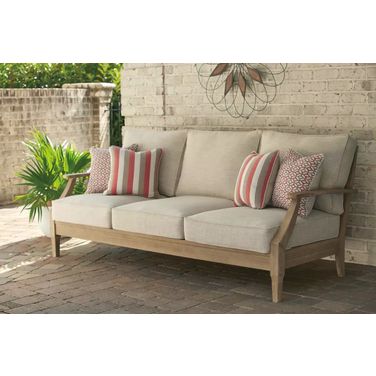 Clare View Beige Outdoor Sofa with Cushion