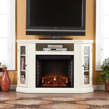 Claremont Convertible Media Electric Fireplace In Ivory