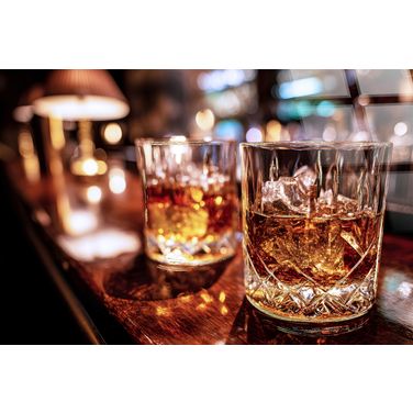 Classic Nightcap - 40" x 60" - Tempered Glass with Foil In Amber/Black/Brown