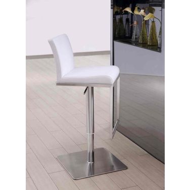 Clay White Adjustable Barstool
