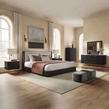 Clayten Panel Bedroom Set In Espresso and Beige