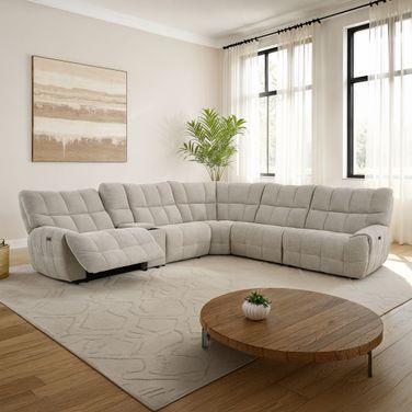 Clemens Power Sectional In Beige