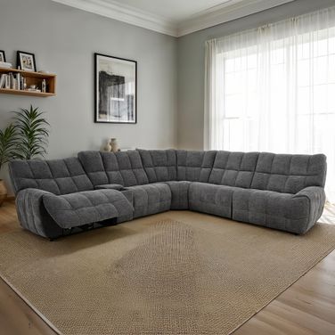 Clemens Power Sectional In Dark Gray