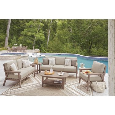 Cliffs Beach Outdoor Occasional Table Set In Driftwood