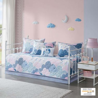 Cloud Cotton Printed 6 Piece Daybed Set In Blue