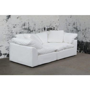 Cloud Puff White 2 Piece Slipcovered Modular Sectional Sofa