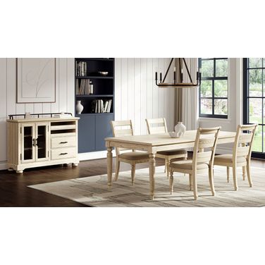Clover Ridge Rectangular Dining Room Set In Whitewash