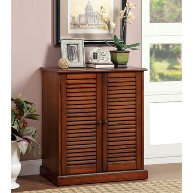 Della Oak Shoe Adjustable Shelves Cabinet