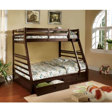 California III Dark Walnut 2 Drawer Twin Over Full Bunk Bed