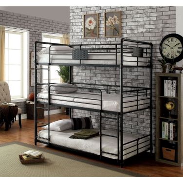 Olga I Sand Black Twin Over Twin Bunk Bed