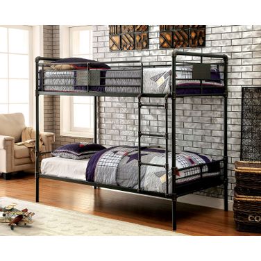 Olga I Antique Black Twin Over Twin Metal Bunk Bed