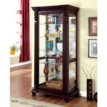 Tulare Dark Cherry Curio Cabinet