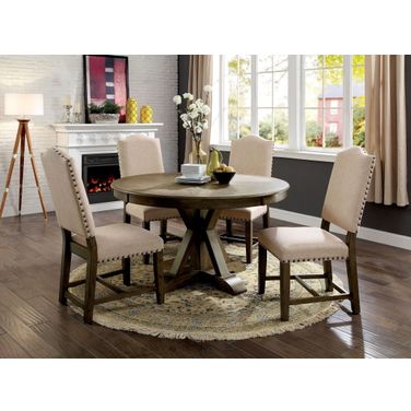 Julia Light Oak Round Dining Room Set